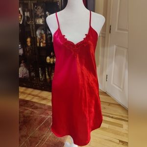 Vintage Basic Editions Red Lace Dress Slip